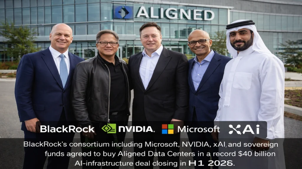 blackrock ai consortium aligned data centers $20 billion deal news​ Explained
