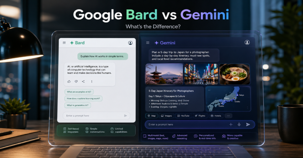 Google Bard vs Gemini Difference