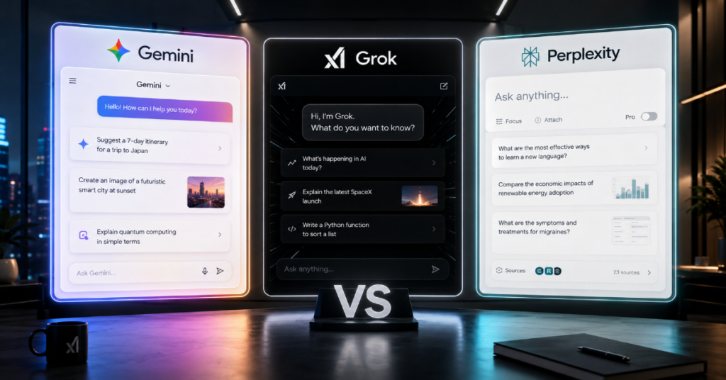 Gemini vs Grok vs Perplexity