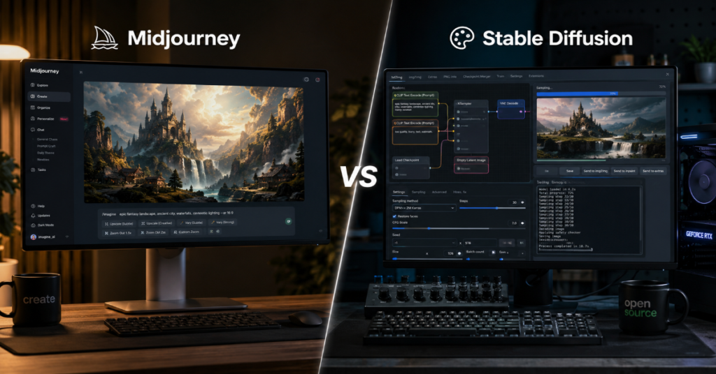 Midjourney vs Stable Diffusion