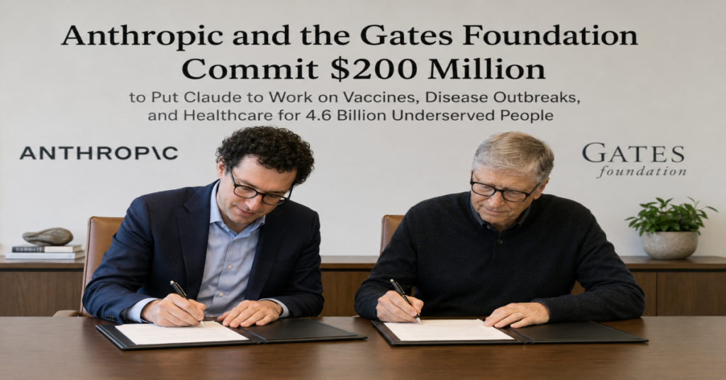 Anthropic Gates Foundation $200 million global health 2026