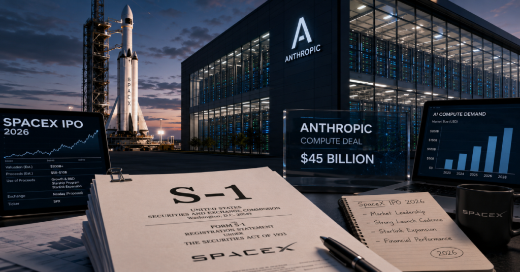 SpaceX IPO S-1 Anthropic Compute Deal $45 Billion 2026
