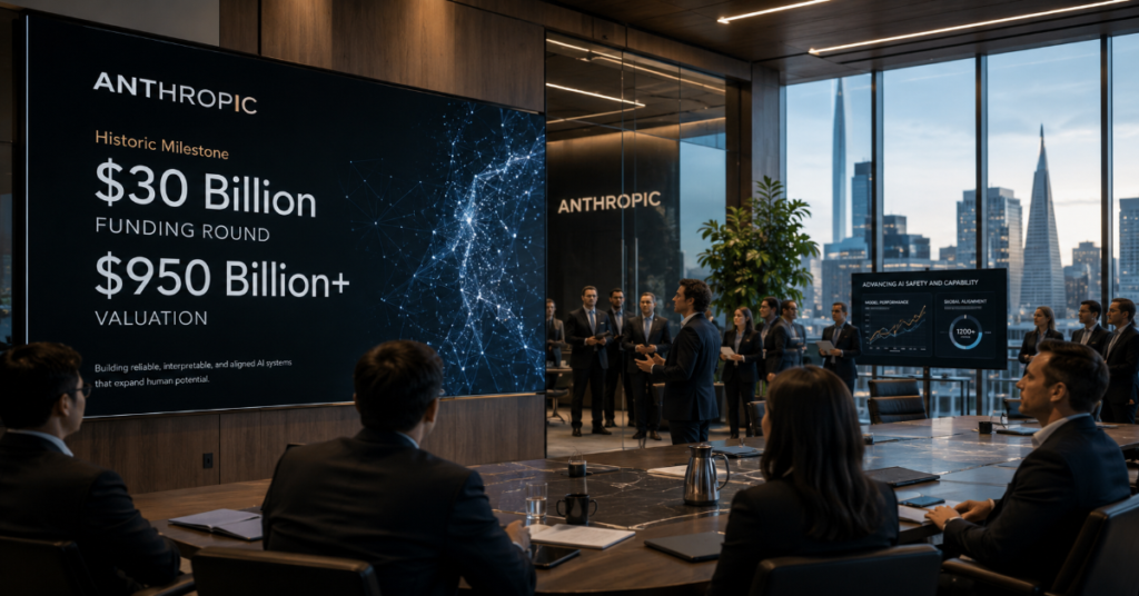 Anthropic Closes $30 Billion Funding Round at a $950 Billion-Plus Valuation — The World’s Most Valuable Private AI Startup for the First Time