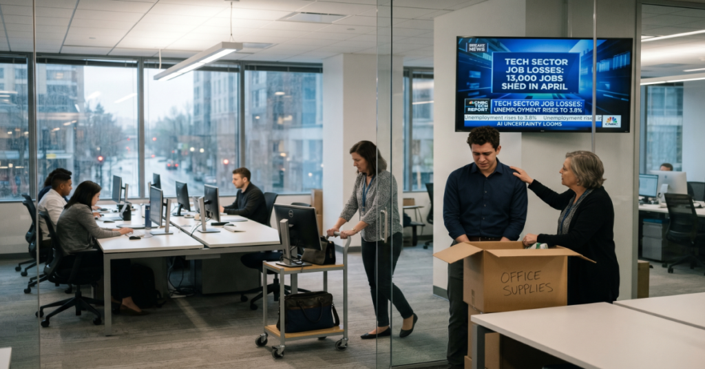 US IT Sector Sheds 13,000 Jobs in April 2026 as AI Uncertainty Pushes Unemployment to 3.8%