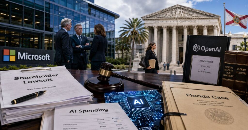 Microsoft Hit With Shareholder Lawsuit Over AI Spending as Florida’s OpenAI Suit Moves Forward