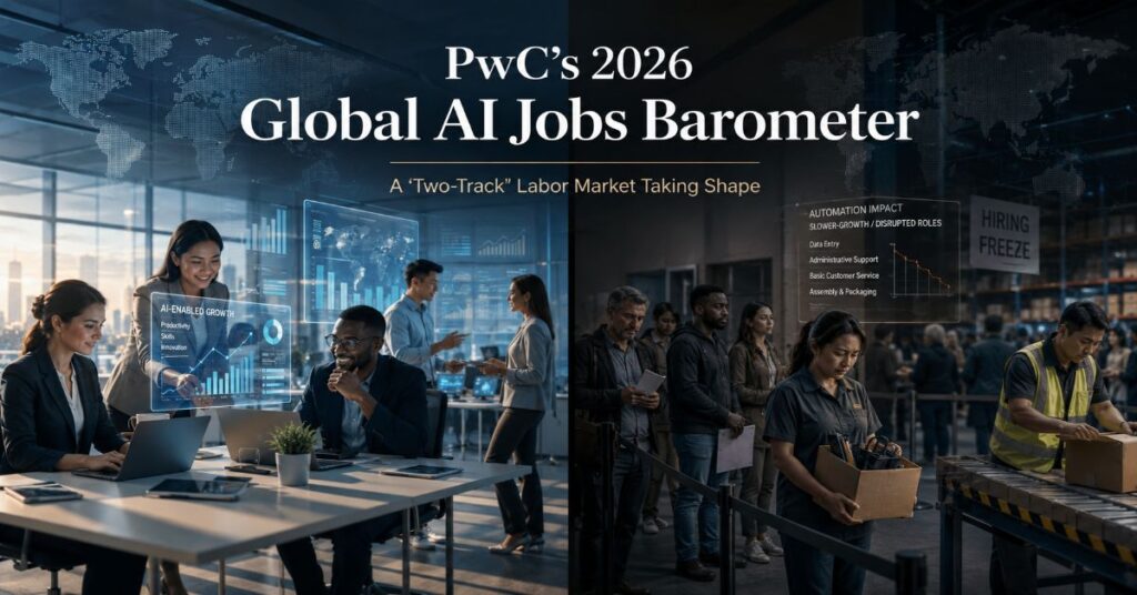 PwC’s 2026 Global AI Jobs Barometer Finds a ‘Two-Track’ Labor Market Taking Shape