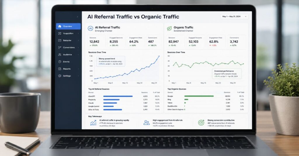 AI Referral Traffic vs Organic Traffic in 2026