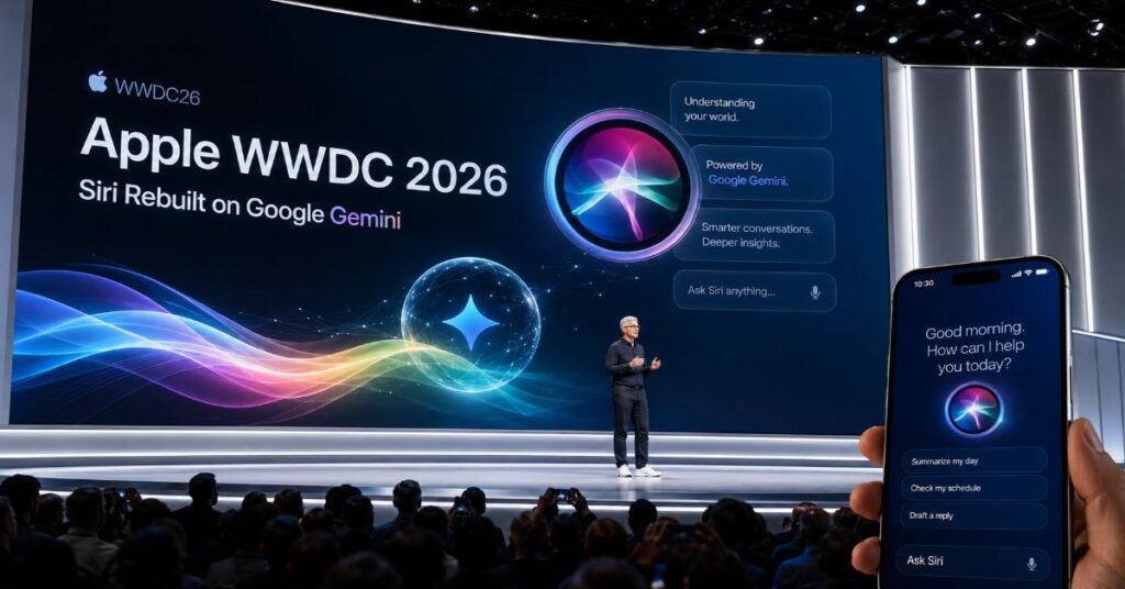 Apple WWDC 2026: Tim Cook’s Final Keynote Rebuilds Siri on Google Gemini — Users Can Now Toggle Between Gemini, ChatGPT and Claude